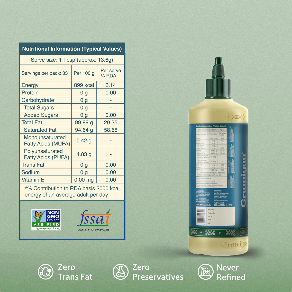 Virgin Coconut Oil - 500mL Squeeze